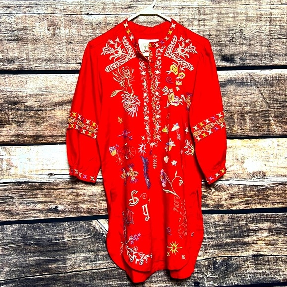 Johnny Was Size XS red color with multiple design - Picture 1 of 9